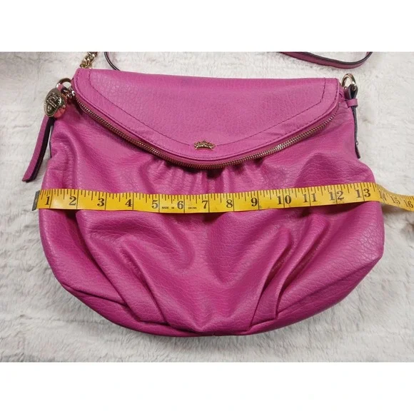 Women's Juicy Couture Crossbody Hobo Handbag Hot Pink Gold Medium - Picture 3 of 12